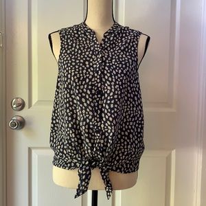 Joie silk tie-front blouse